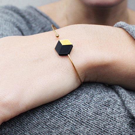 Armband Cube offen "Ambivalenz" Schwarz