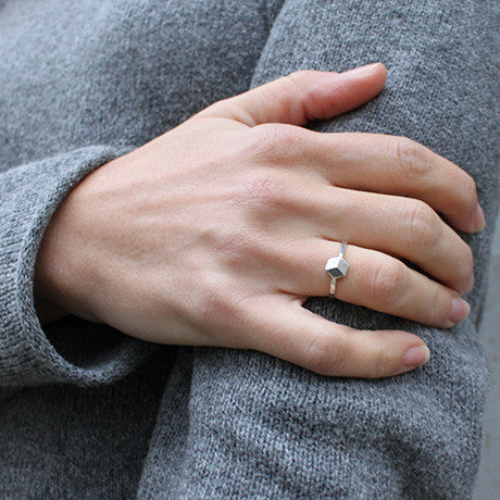 Ring Cube "Klimax" mini Silber