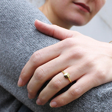 Ring Cube "Klimax" mini Gold