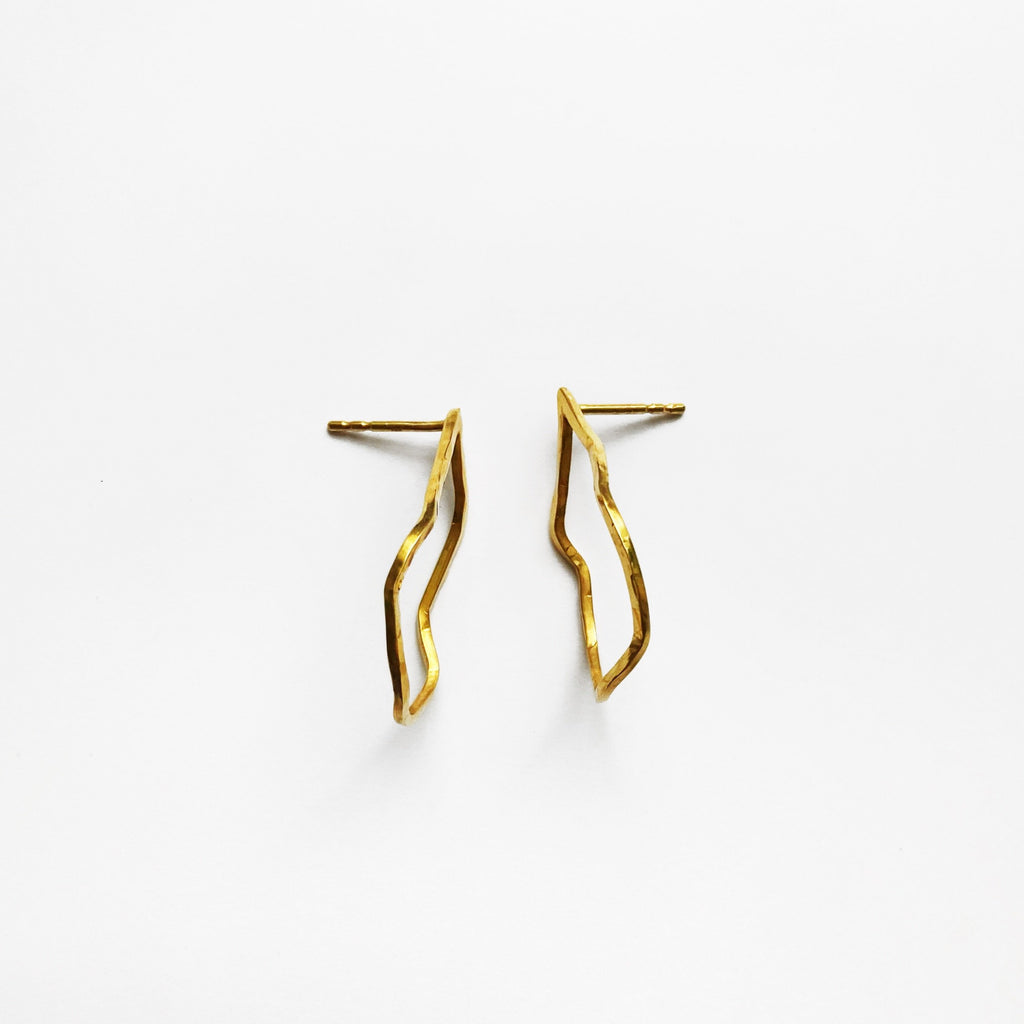 Ohrstecker „Wabi-Sabi“ Tropfen, Gold