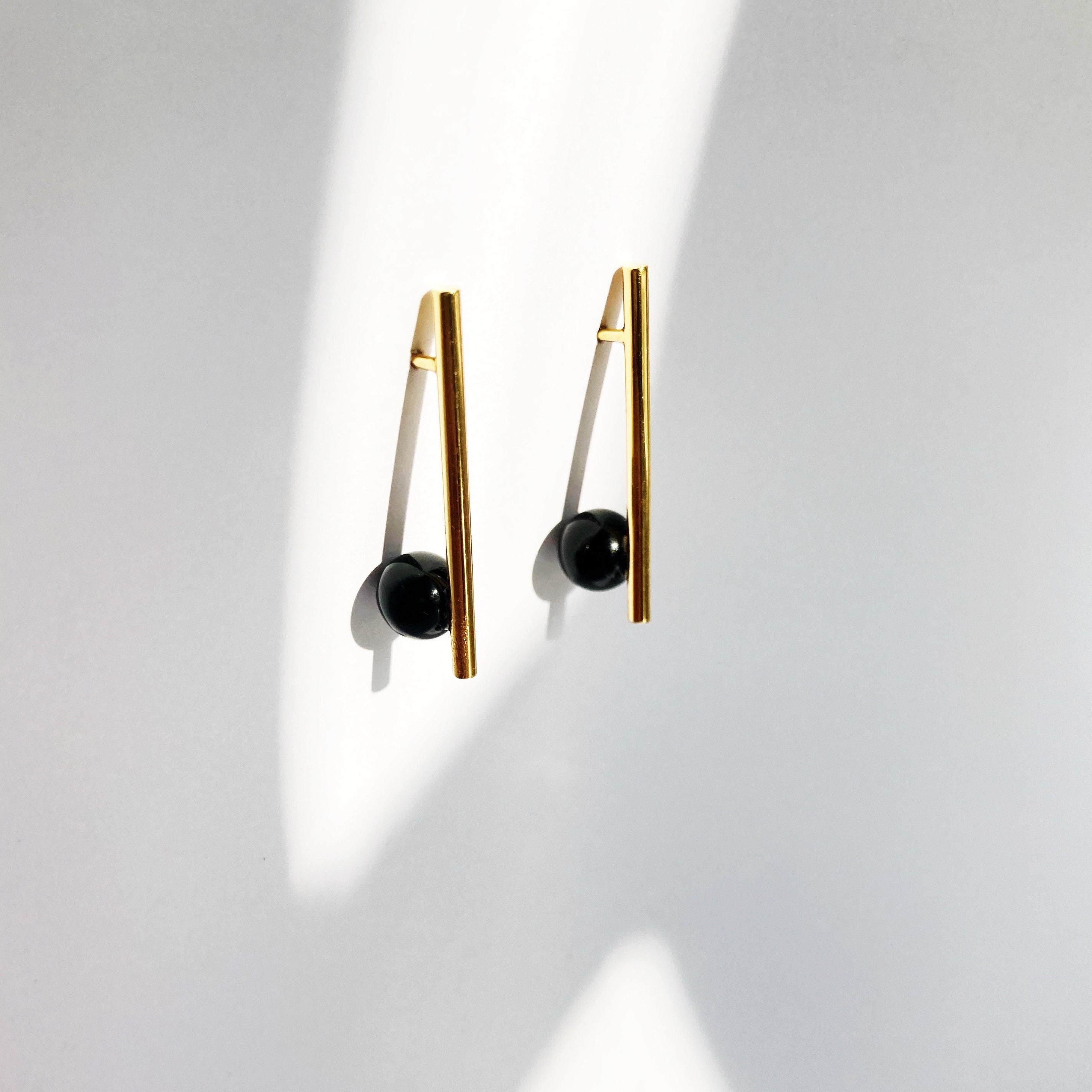 Ohrstecker „Deco“ Schwarz/Gold