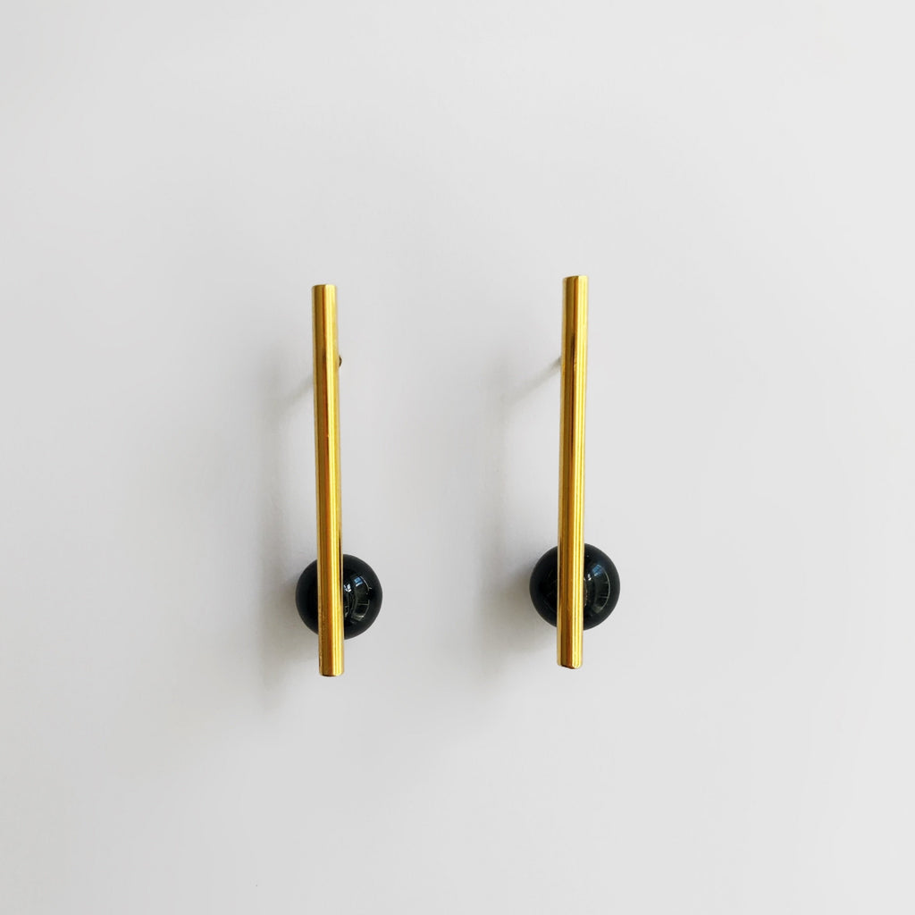 Ohrstecker „Deco“ Schwarz/Gold