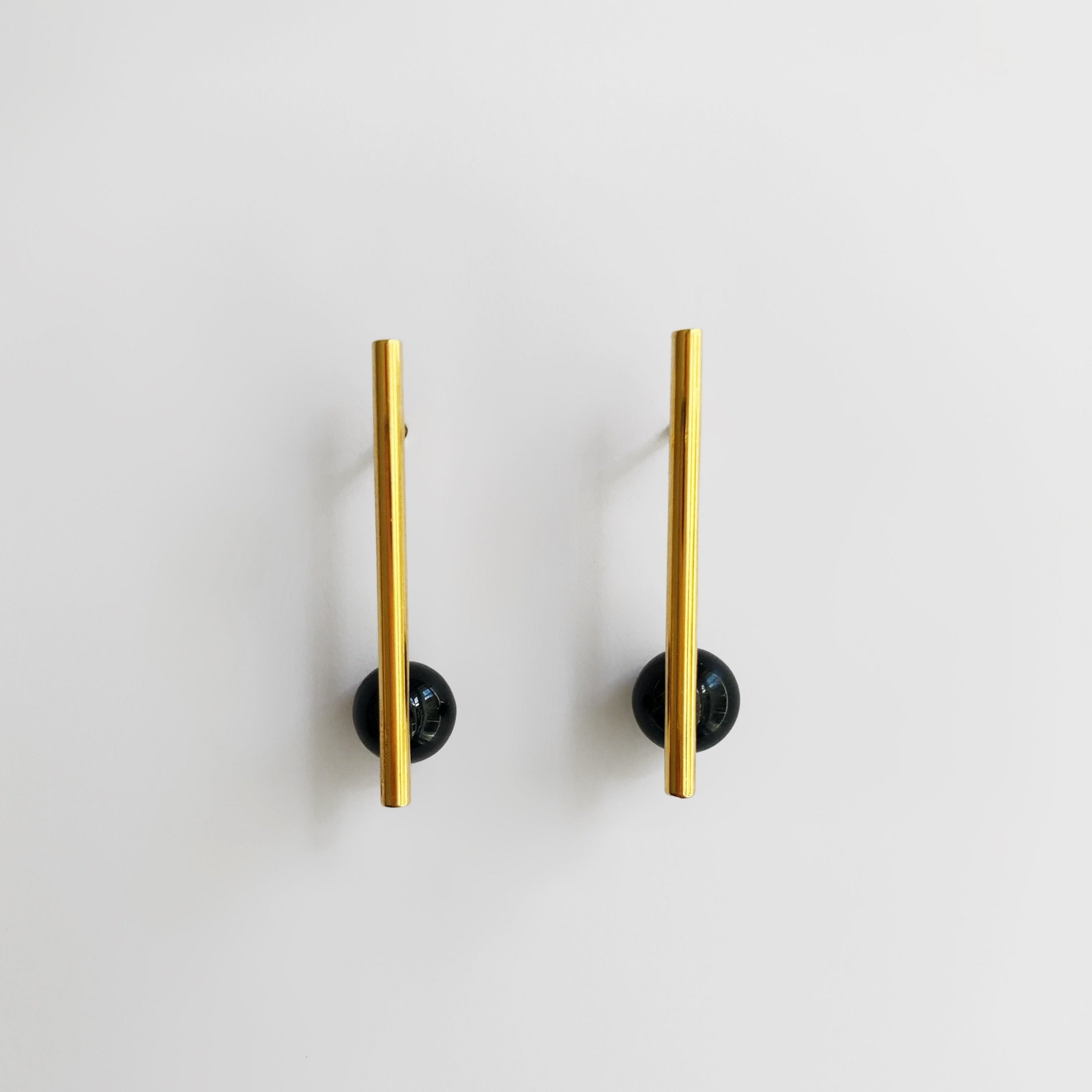 Ohrstecker „Deco“ Schwarz/Gold