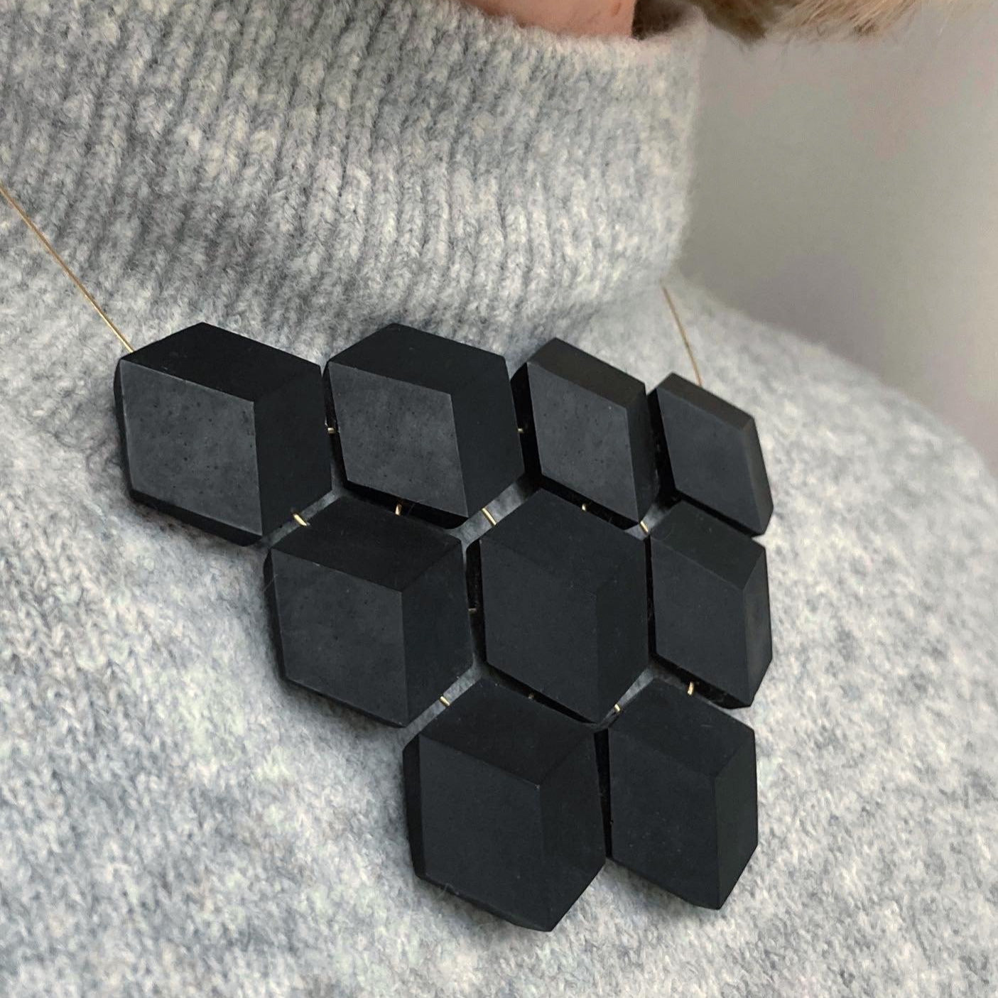 Kette Cube Collier "Purismus" Schwarz