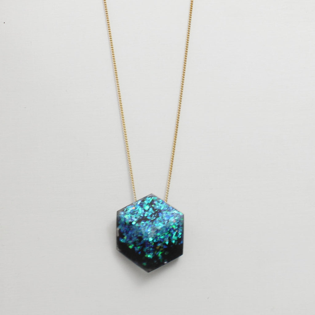 Kette lang Cube "Ocean" Blau/Grün
