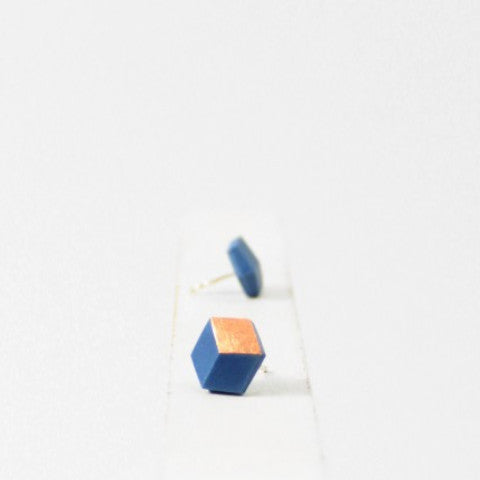 Ohrstecker Cube "Ambivalenz" Jeans/Rosé small