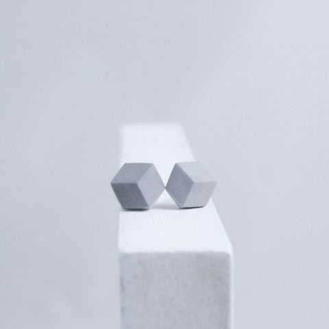Ohrstecker Cube "Purismus" Grau small