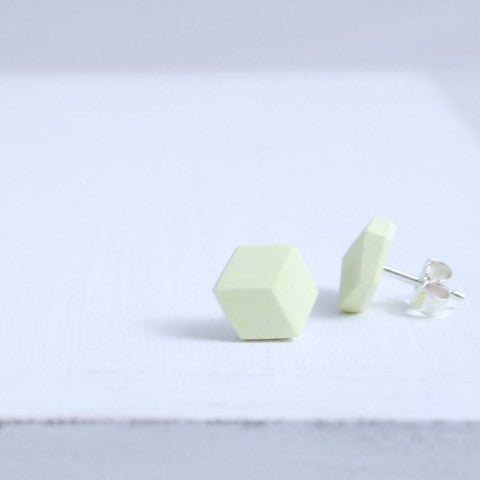 Ohrstecker Cube "Purismus" Pastellgelb small