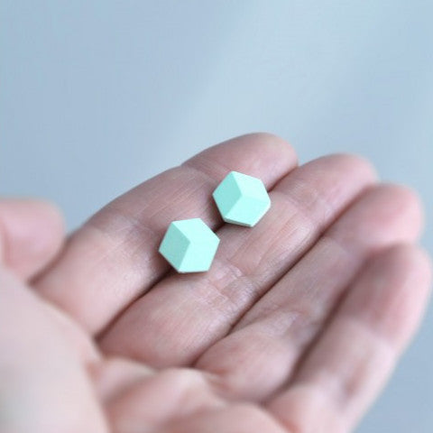 Ohrstecker Cube "Purismus" Mint small
