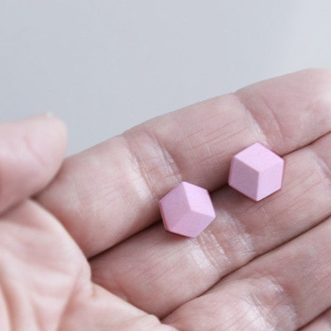 Ohrstecker Cube "Purismus" Rosa small